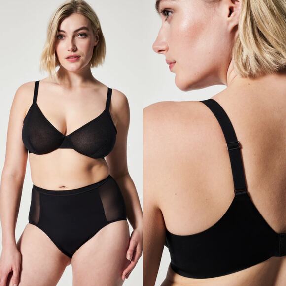Spanx SheerFlex Fit to You Demi Bra Very Black - Picture 1 of 8